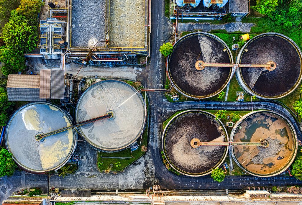 Planta de Estação de tratamento de água industrial